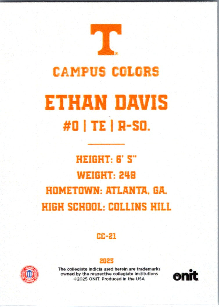 2025 ONIT Campus Colors Ethan Davis #CC-21