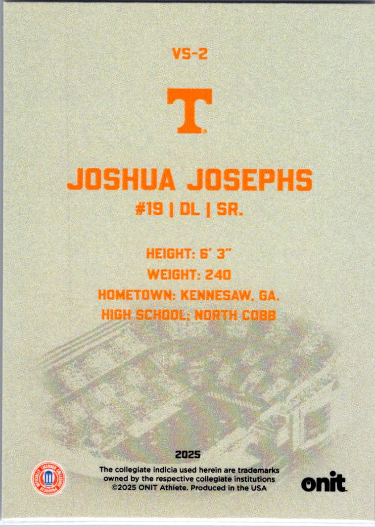 2025 ONIT Athlete Tennessee Volunteers Joshua Josephs #VS-2