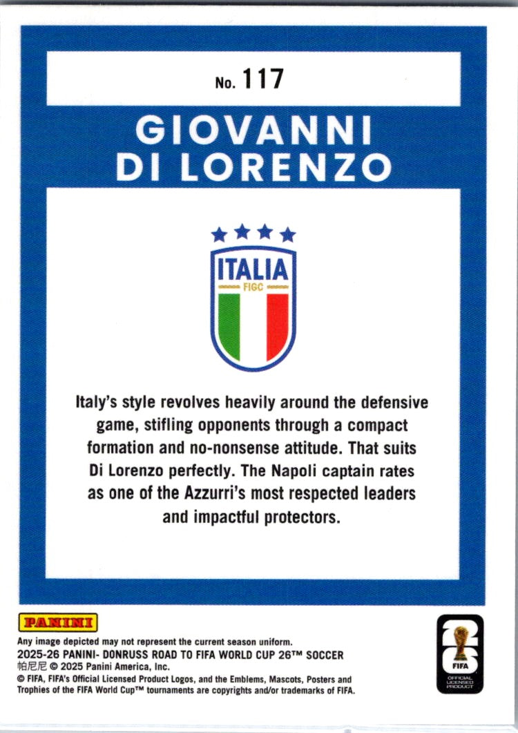 2025 Panini Donruss Road to FIFA World Cup 26 Giovanni Di Lorenzo #117 Diamond
