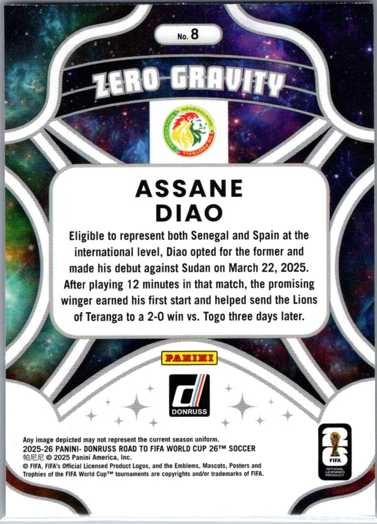 2025 Panini Donruss Road to FIFA World Cup 26 Assane Diao #8