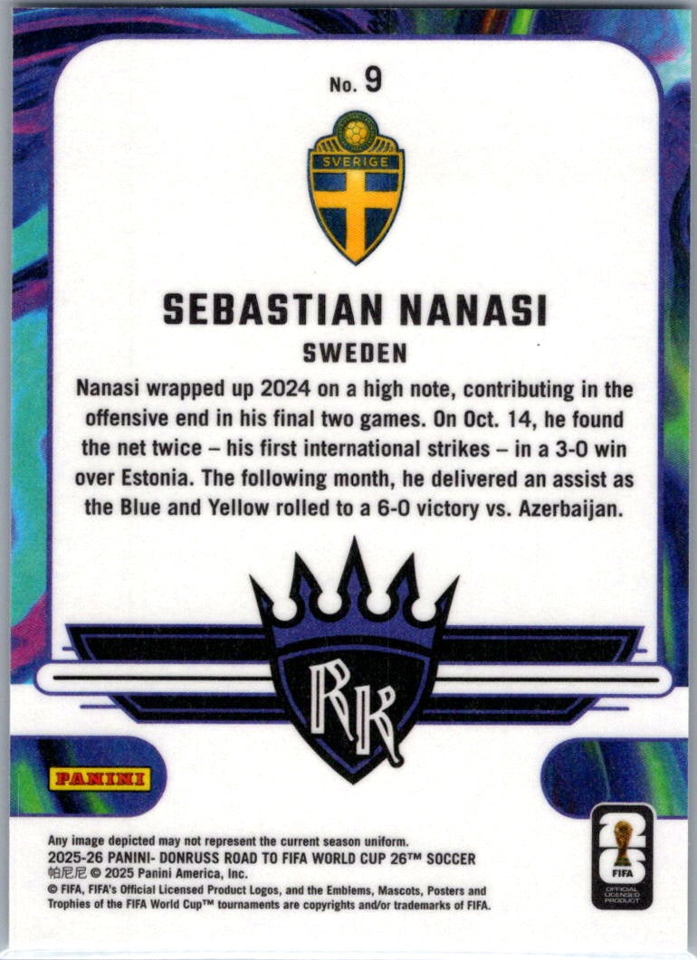 2025 Donruss Road to FIFA World Cup 26 Soccer Sebastian Nanasi #9 Rookie Kings