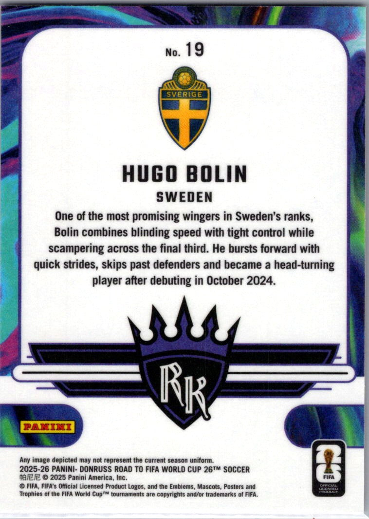 2025 Donruss Road to FIFA World Cup 26 Soccer Hugo Bolin #19 Red Rookie Kings