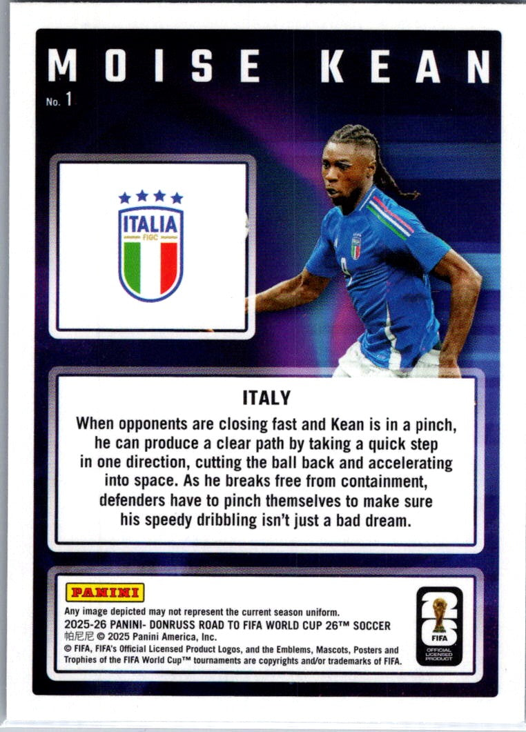 2025 Panini Donruss Road to FIFA World Cup 26 Magicians Moise Kean #1