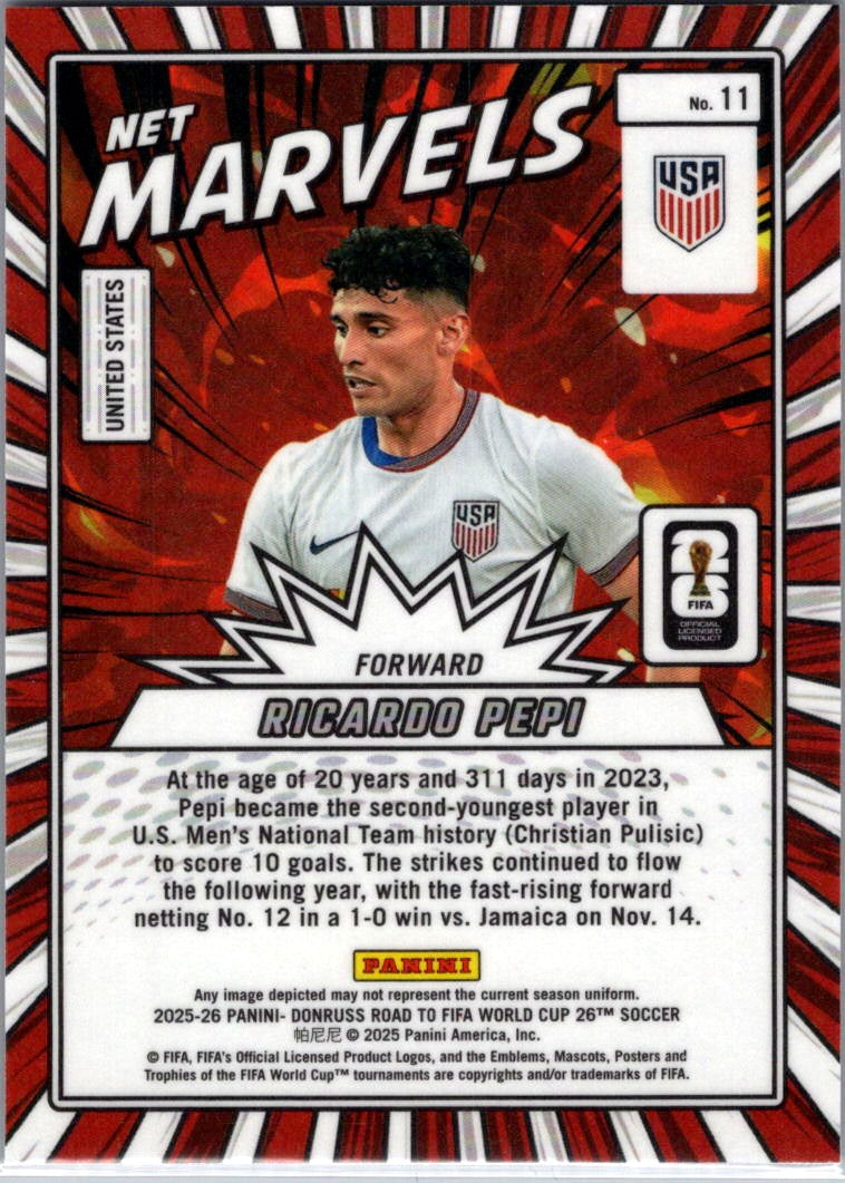 2025 Panini Donruss Road to FIFA World Cup 26 Ricardo Pepi #11