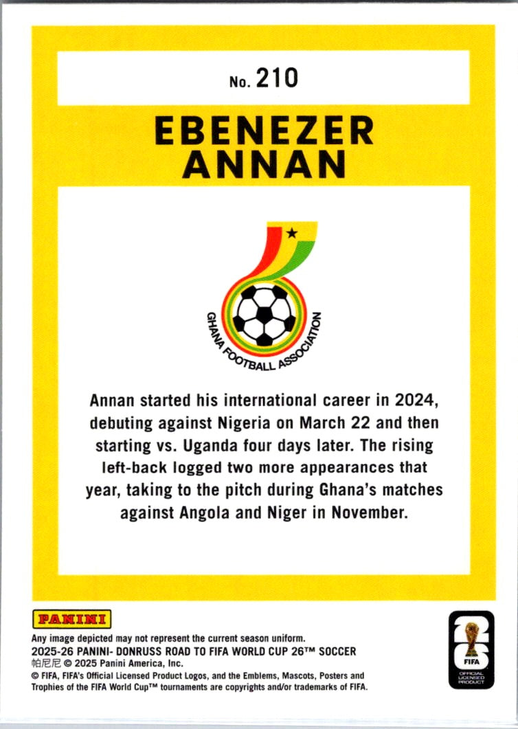 2025 Panini Donruss Road to FIFA World Cup 26 Ebenezer Annan #210