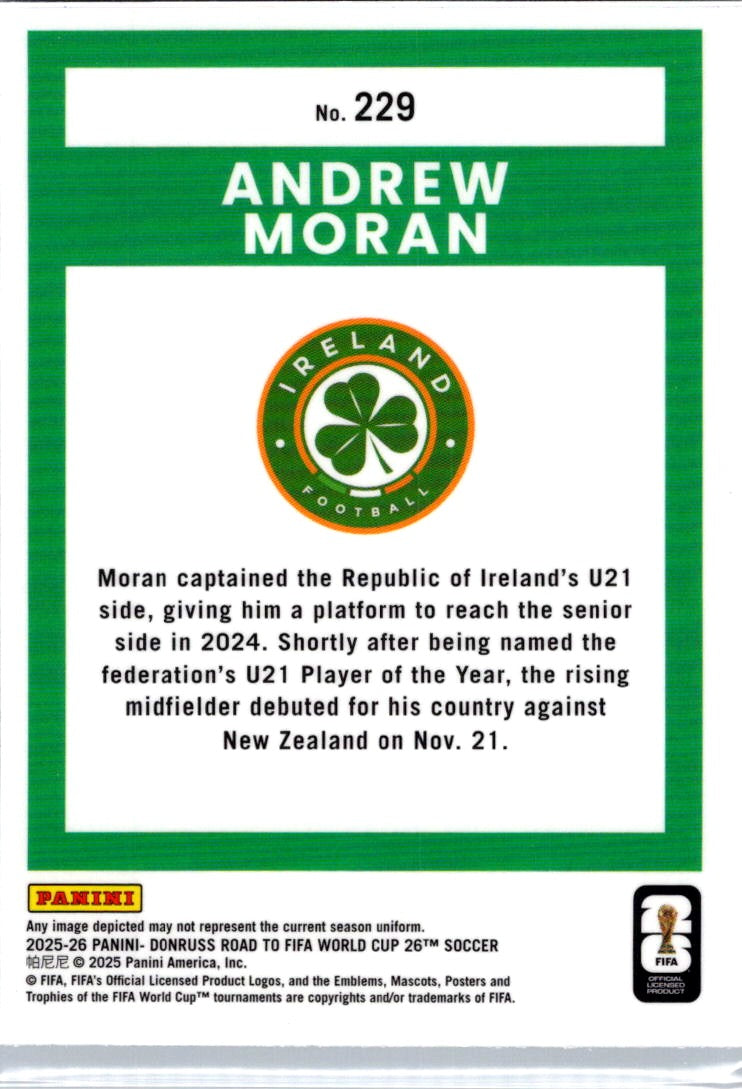 2025 Panini Donruss Optic Road to FIFA World Cup 26 Soccer Andrew Moran #229