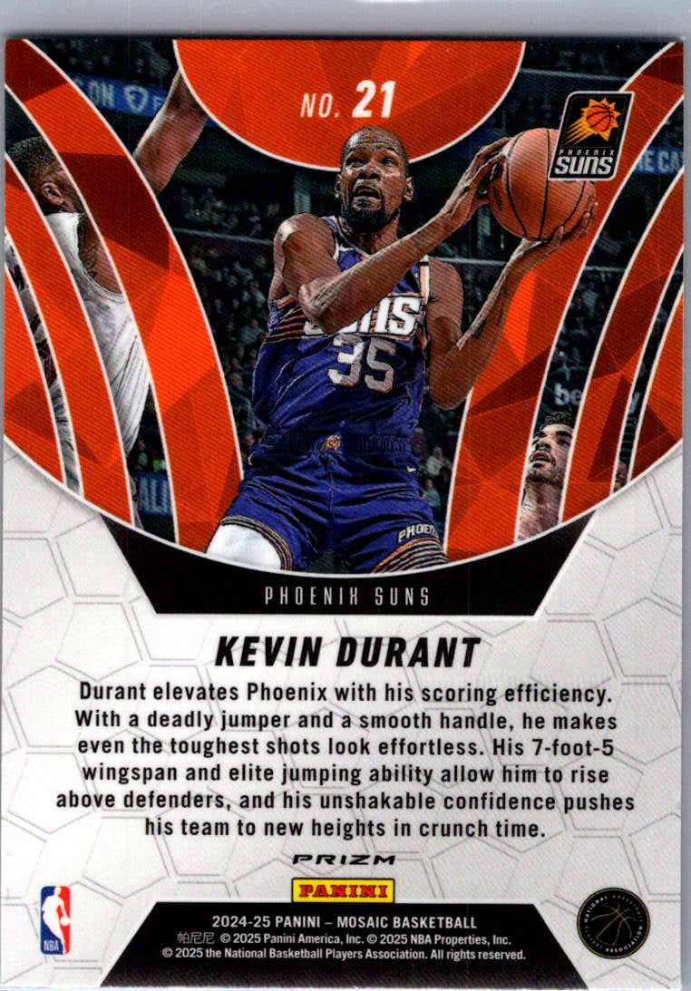 2025 Panini Mosaic Kevin Durant #21 Green