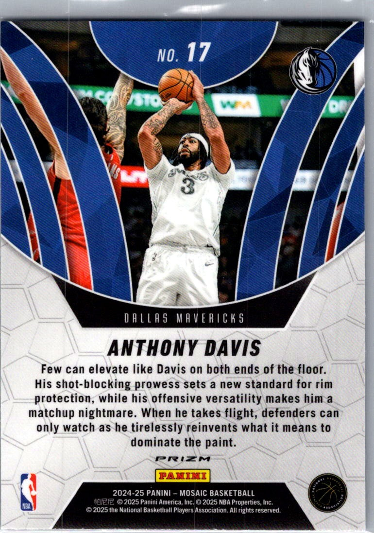 2025 Panini Mosaic Anthony Davis #17 Silver