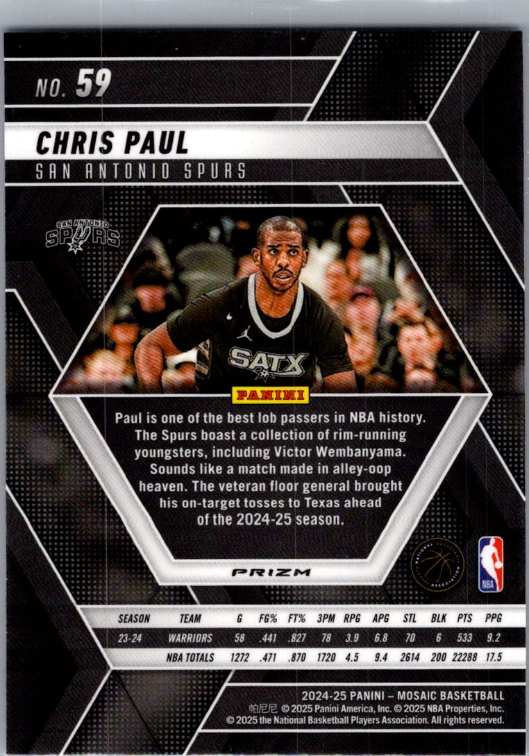 2025 Panini Mosaic Chris Paul #59 Silver