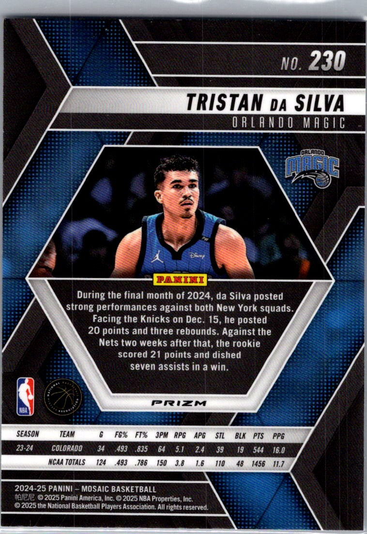 2025 Panini Mosaic Tristan da Silva #230 Silver RC
