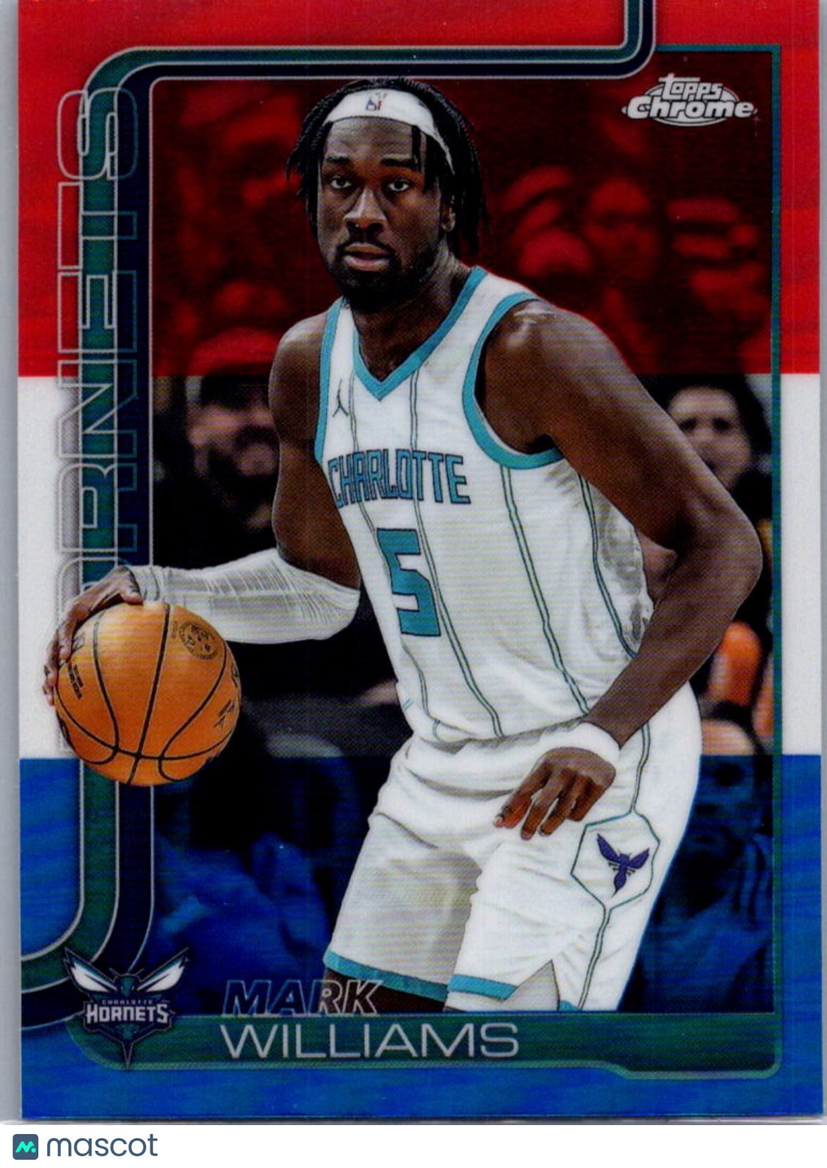 2025 Topps Chrome Basketball Mark Williams #34 Red White & Blue