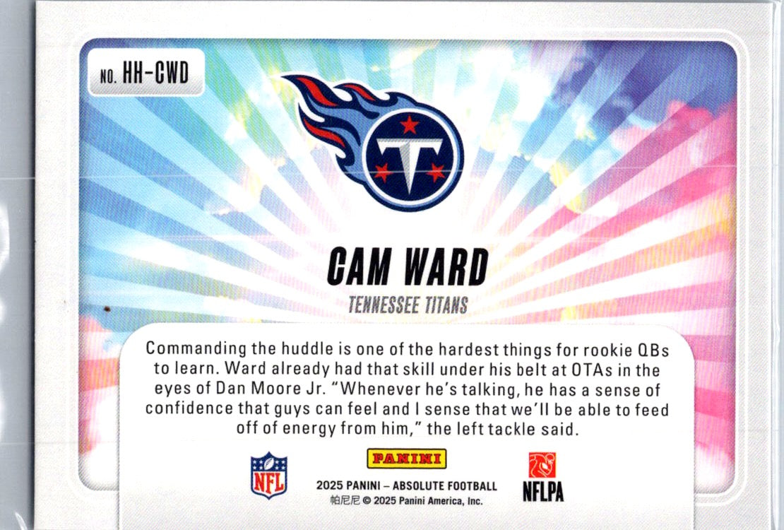 2025 Panini Absolute Football Cam Ward #HH-CWD RC