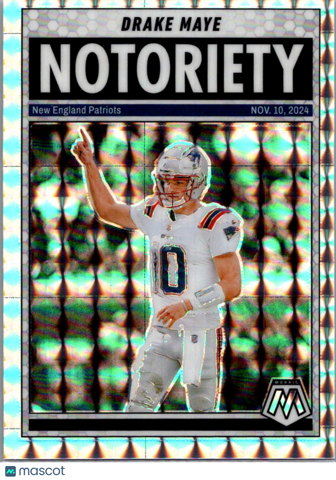 2025 Panini Mosaic Drake Maye #3 Silver Prizm