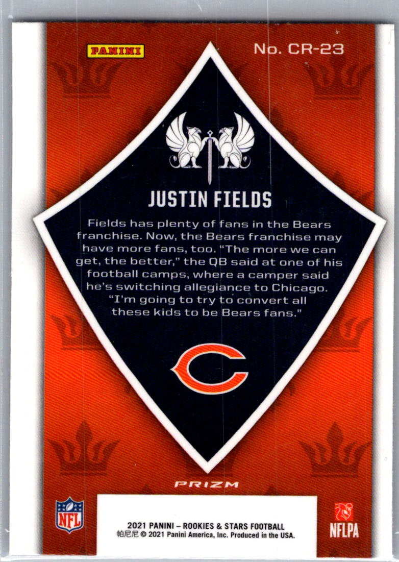 2021 Panini Rookies & Stars Crusade Prizm Justin Fields #CR-23 Red Scope RC