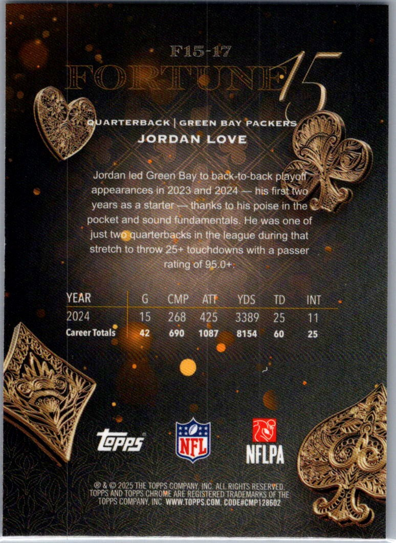 2024 Topps Chrome Jordan Love #F15-17