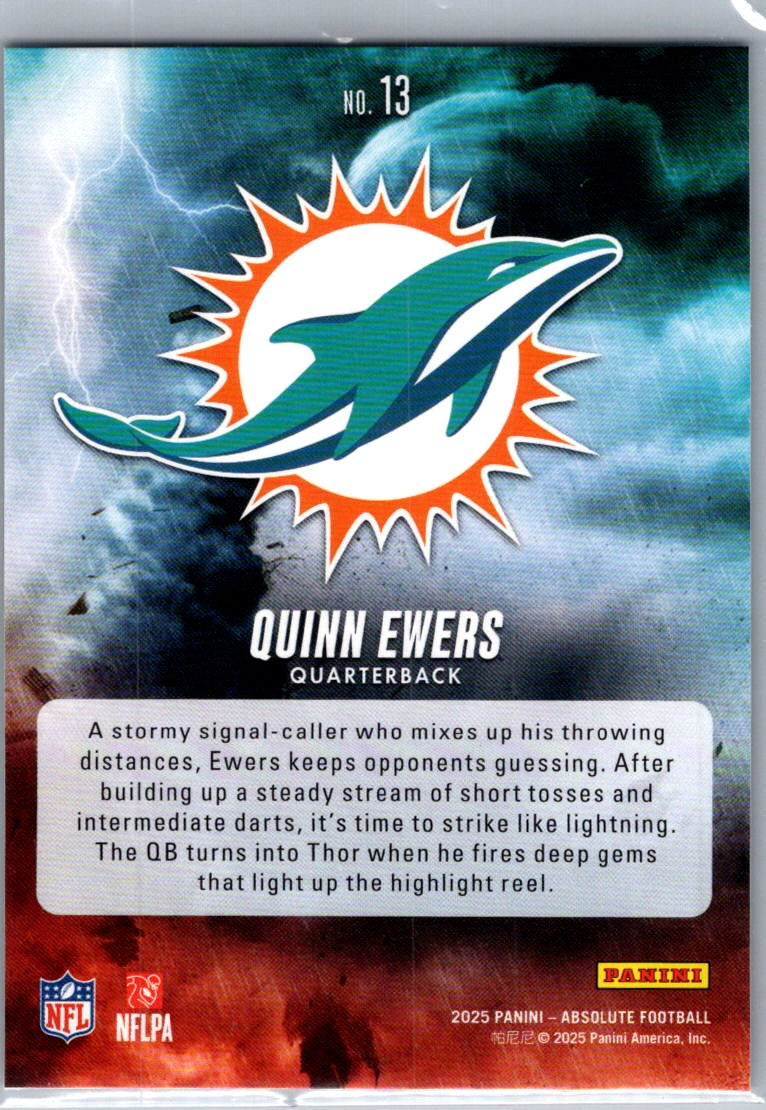2025 Panini Absolute Football Quinn Ewers #13 By Storm RC