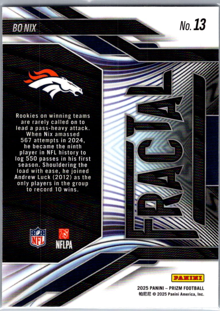 2025 Panini Prizm Bo Nix #13