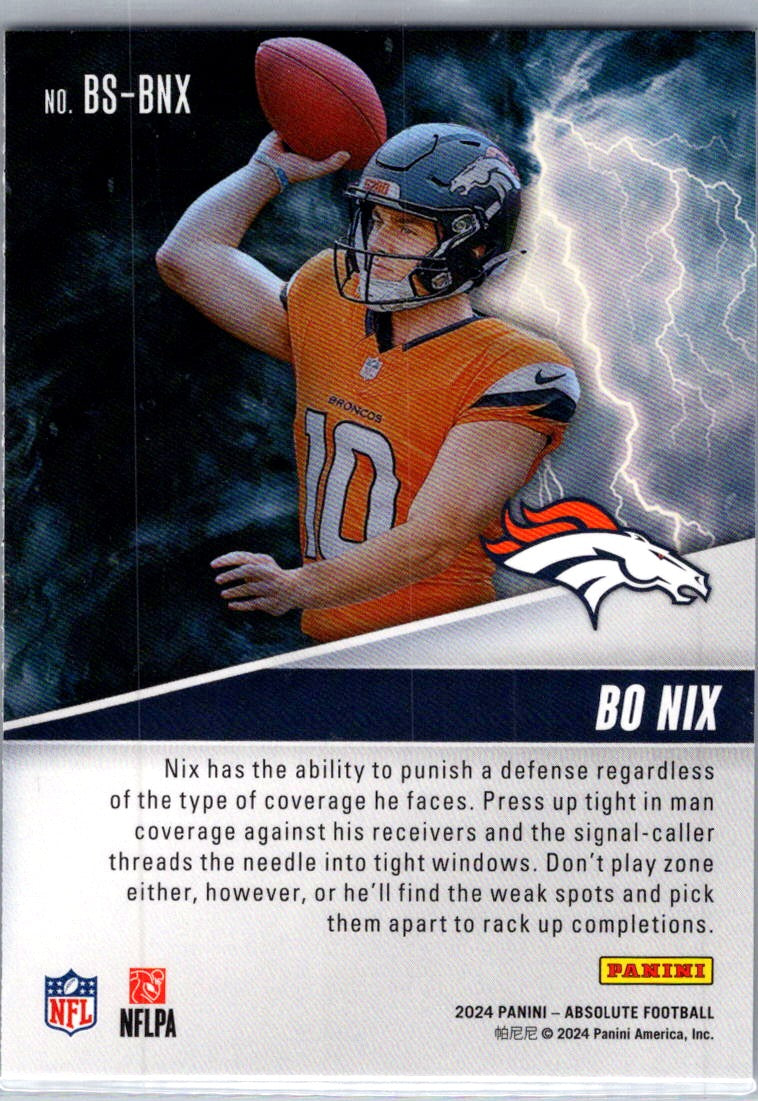 2024 Panini Absolute Football Bo Nix #BS-BNX RC