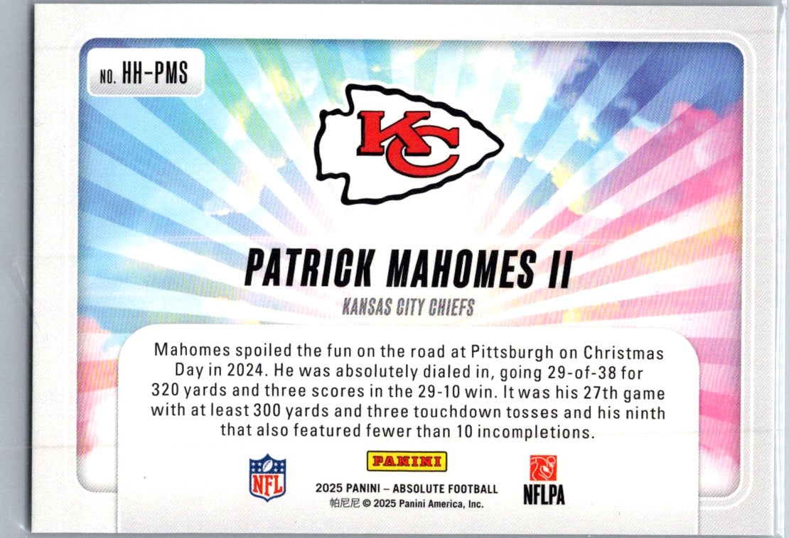 2025 Panini Absolute Football Hog Heaven Patrick Mahomes II #HH-PMS