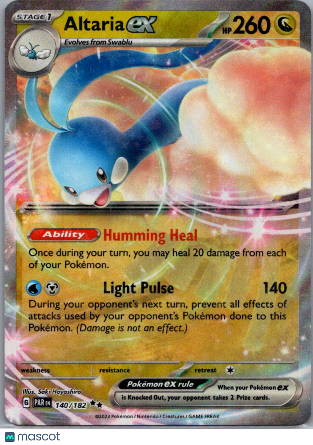 2023 Paradox Rift Altaria EX Holo Double Rare RR #140/182