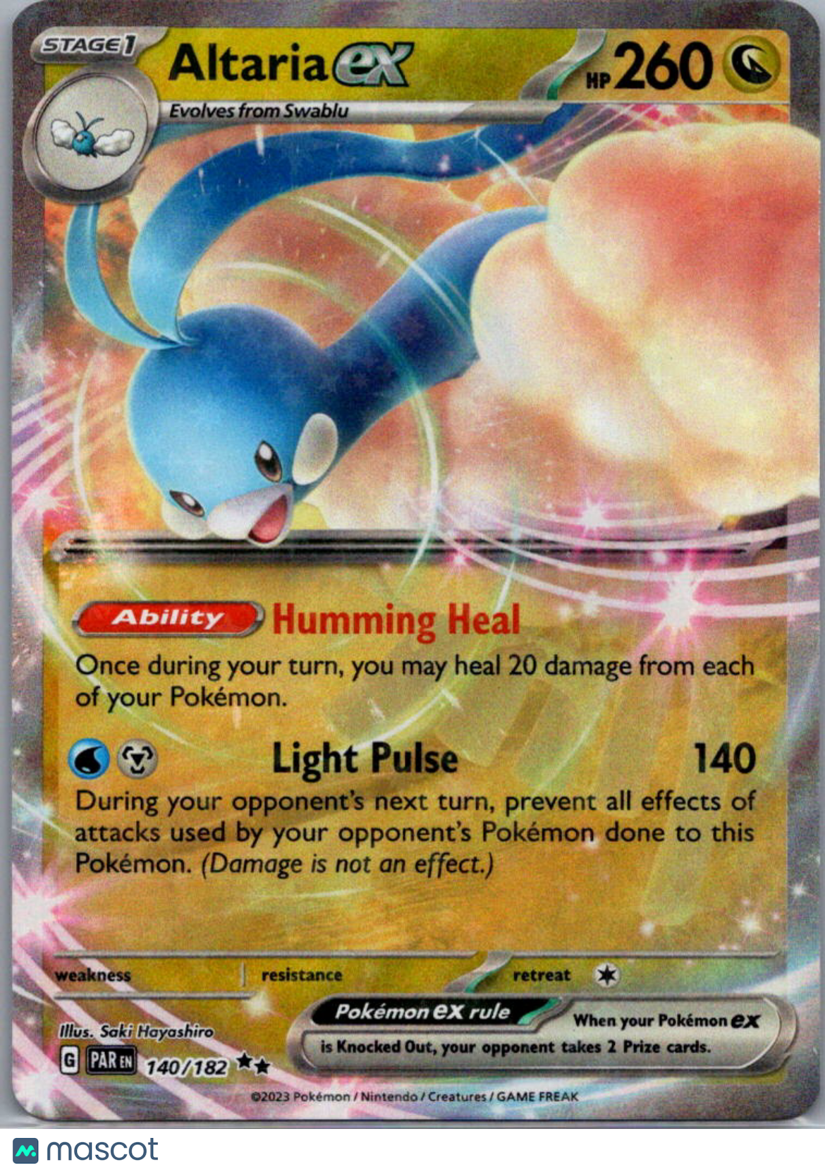 2023 Paradox Rift Altaria EX Holo Double Rare RR #140/182