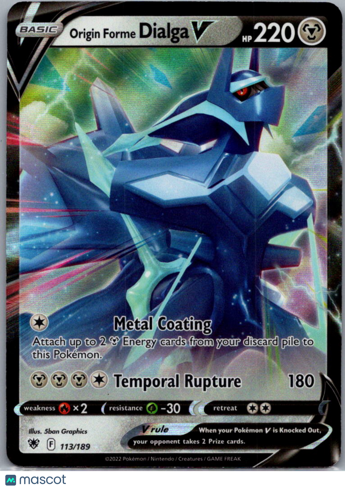 2022 Astral Radiance Origin Forme Dialga V Holo Rare RR #113/189
