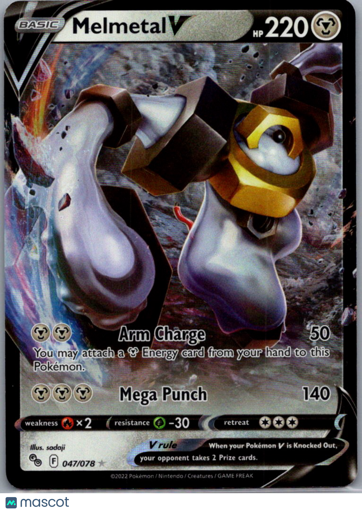 2022 GO Melmetal V Holo Rare RR #47/78