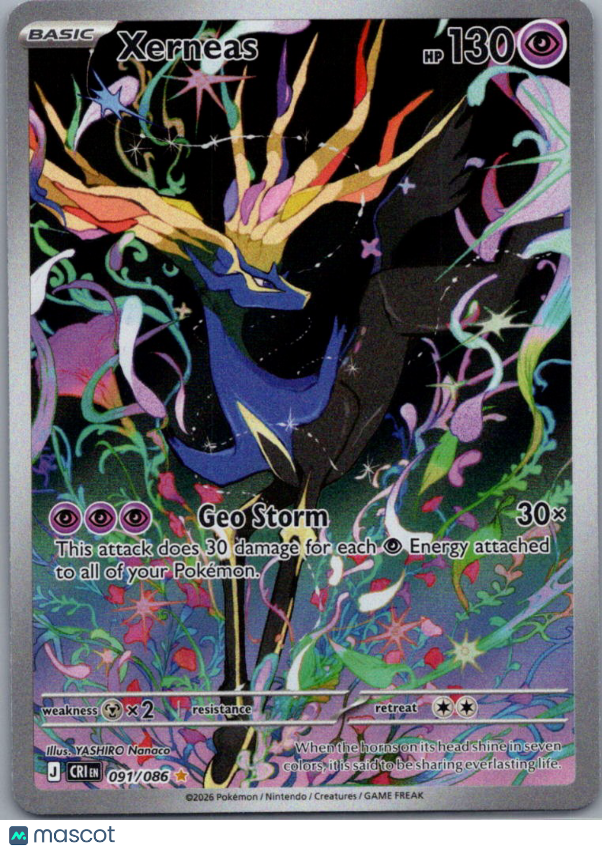 2026 Chaos Rising Xerneas Holo Secret Rare #91/86
