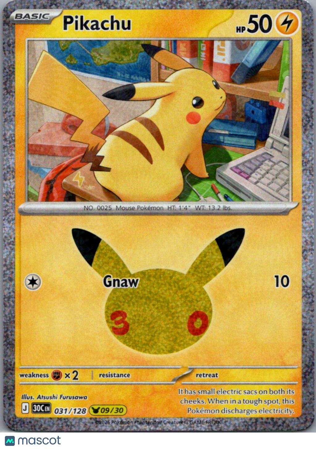 2026 30th Celebration Pikachu Holo #31/128