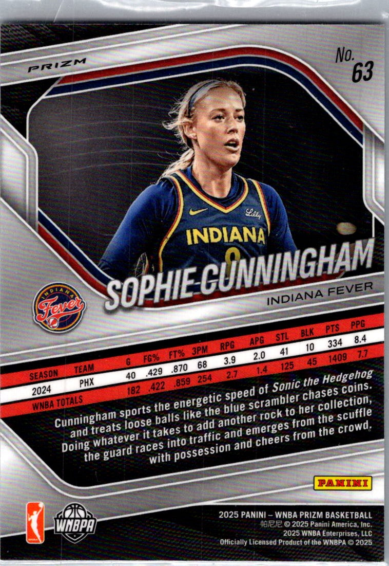 2025 Panini Prizm Sophie Cunningham #63 Silver