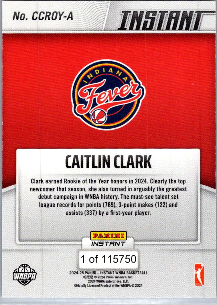 2024 Panini Instant WNBA Caitlin Clark #CCROY-A