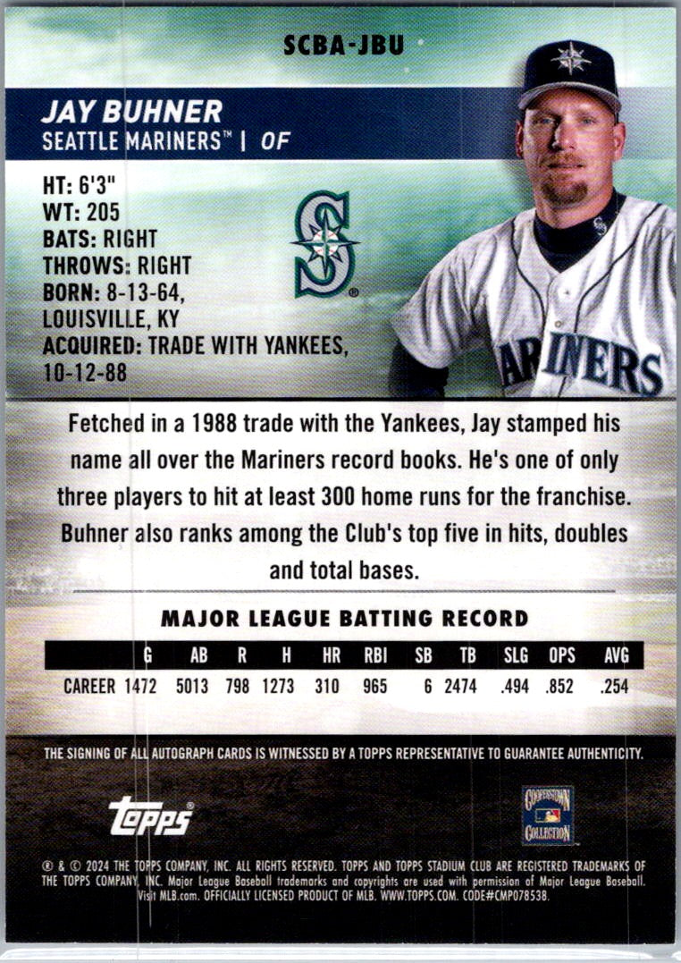 2024 Topps Stadium Club Jay Buhner #SCBA-JBU Auto