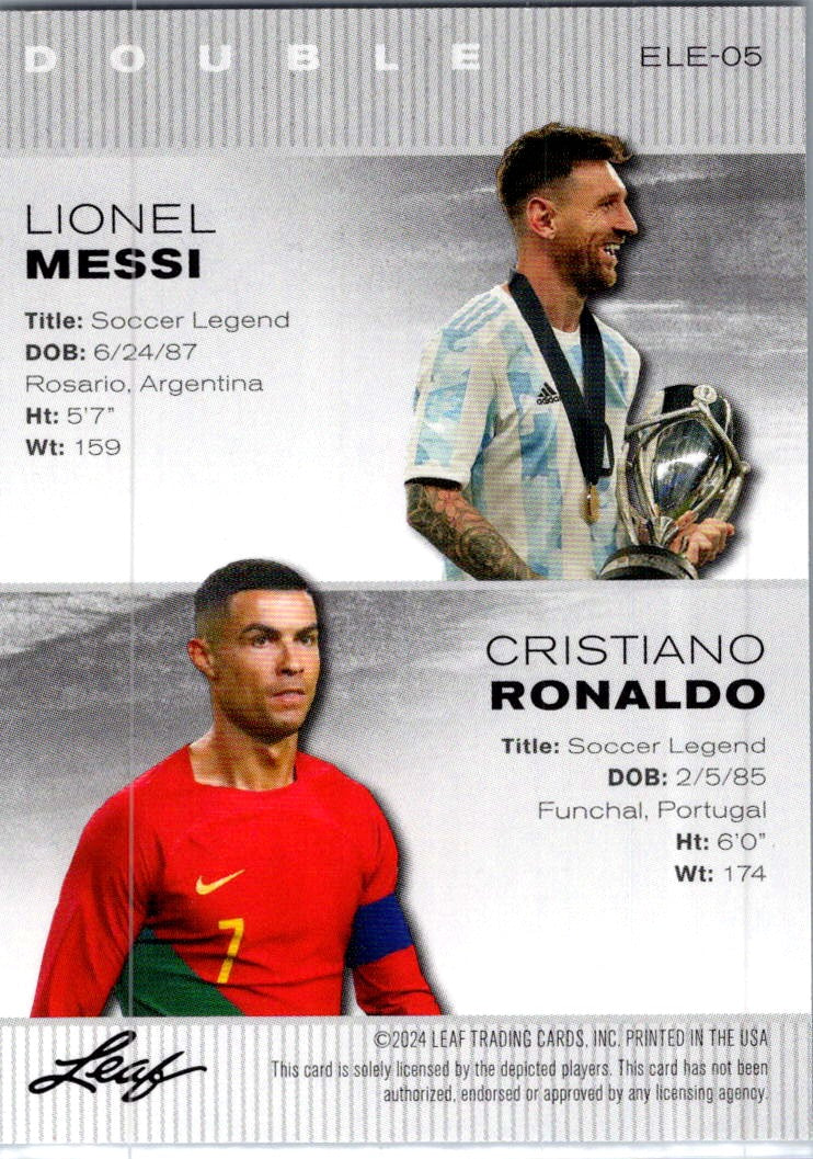 2024 Leaf Exclusive Legends Edition Lionel Messi Cristiano Ronaldo #ELE-05