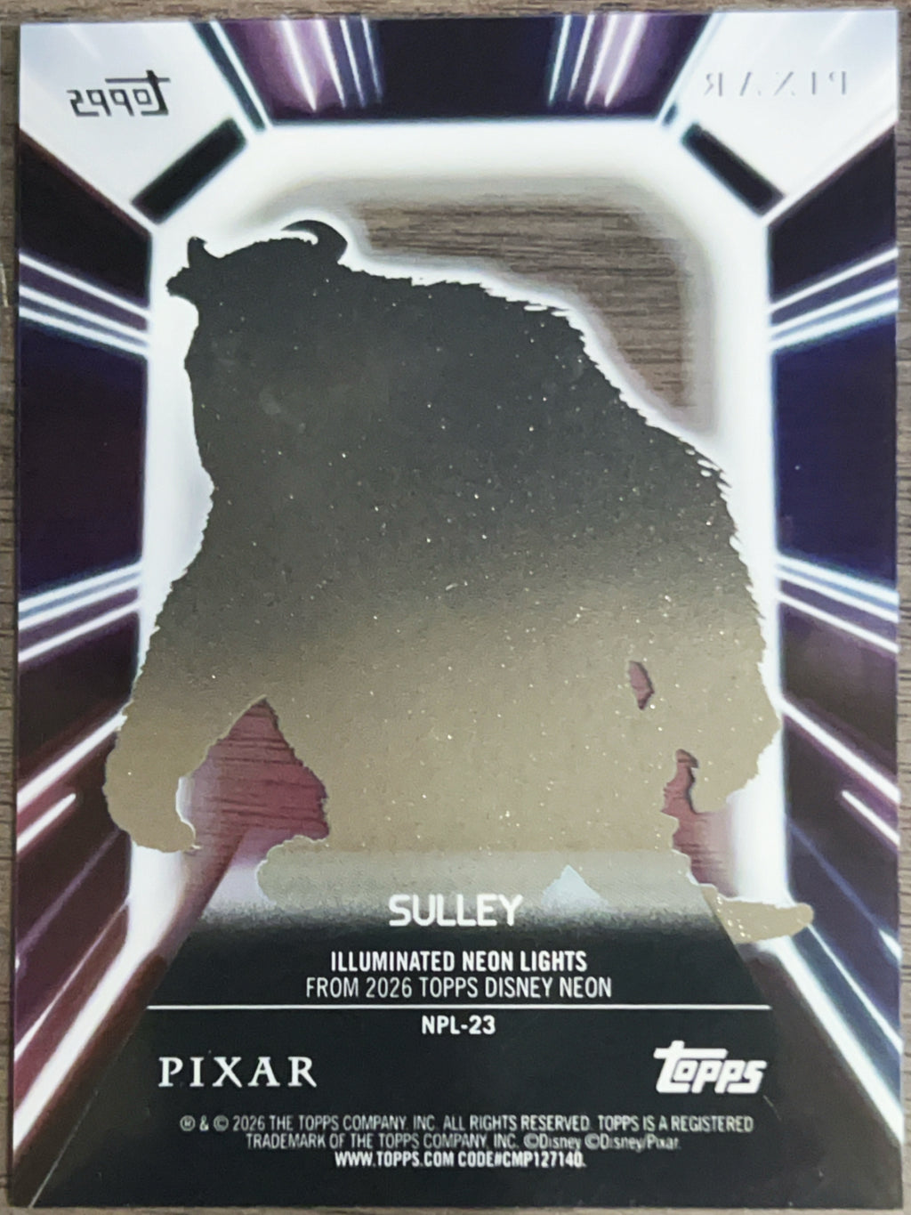 Sulley 2026 Topps Disney Neon Illuminated Neon Lights #NPL-23