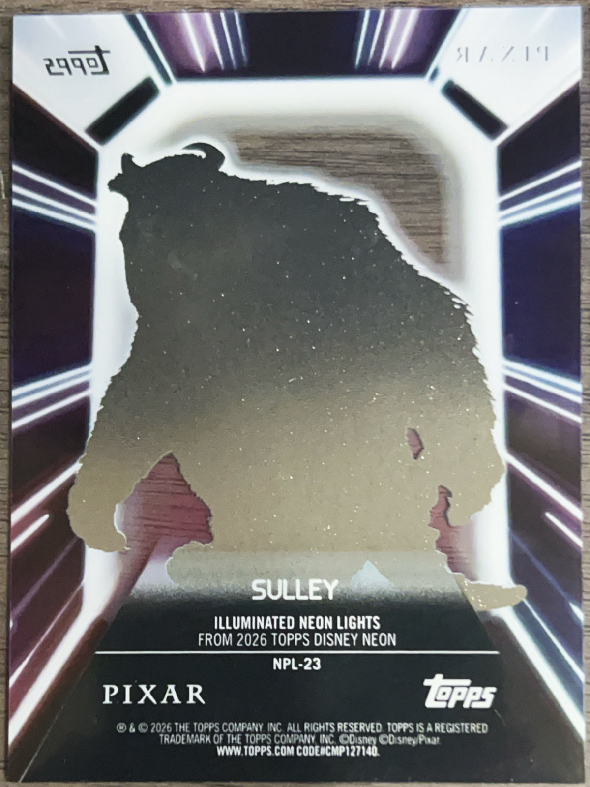 Sulley 2026 Topps Disney Neon Illuminated Neon Lights #NPL-23