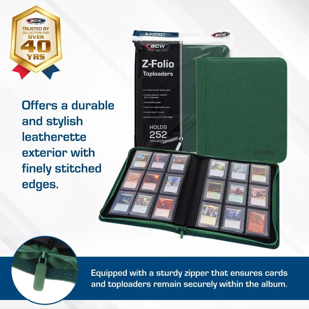 Z-Folio 9-Pocket LX Album - Toploaders - Green