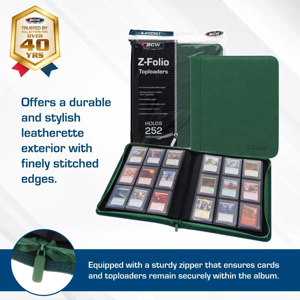 Z-Folio 9-Pocket LX Album - Toploaders - Green