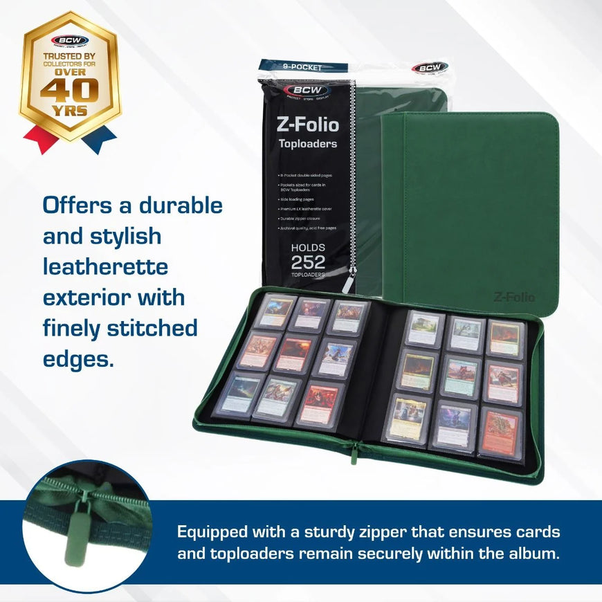 Z-Folio 9-Pocket LX Album - Toploaders - Green