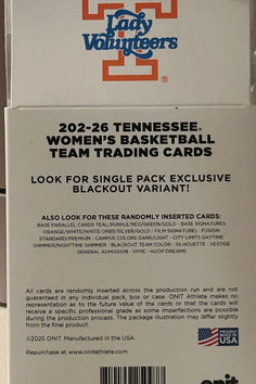 University of Tennessee Women's Basketball 2025-26 Trading Cards - Single Pack