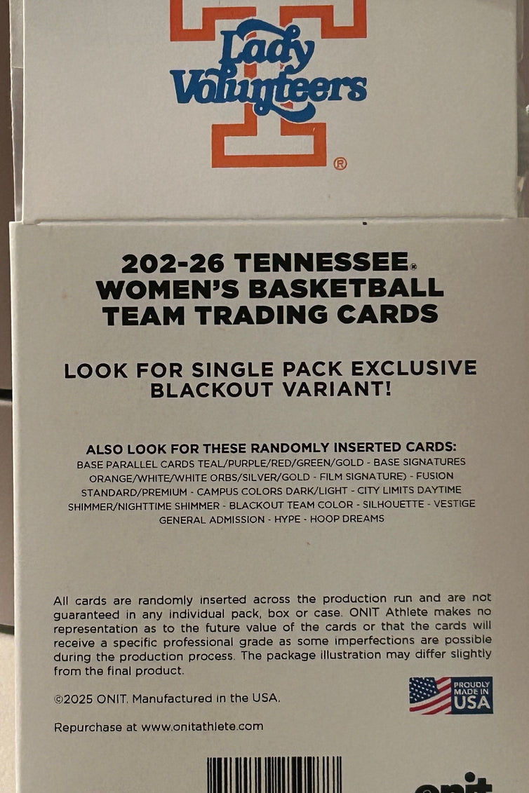 University of Tennessee Women's Basketball 2025-26 Trading Cards - Single Pack