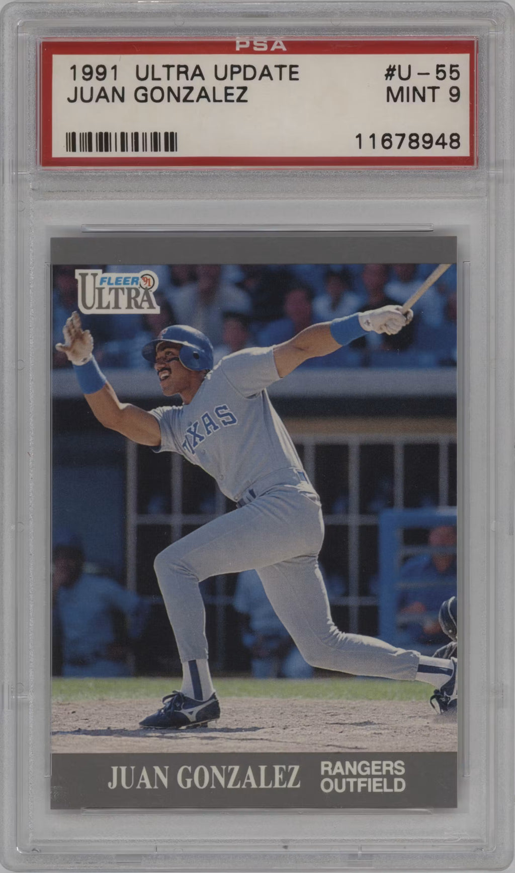 1991 Ultra Update Juan Gonzalez #U-55 PSA 9