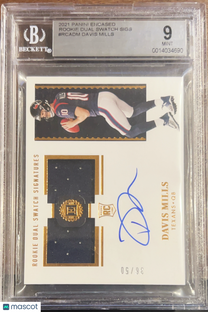2021 Panini Encased Rookie Dual Swatch Signatures Davis Mills #RCADM BGS 9