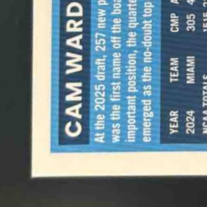 Donruss Optic Cam Ward #293 Base Rated Rookie Blue Hyper Prizm