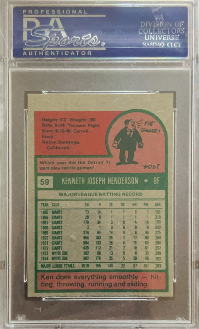 1975 Topps Mini Ken Henderson #59 MC PSA 5