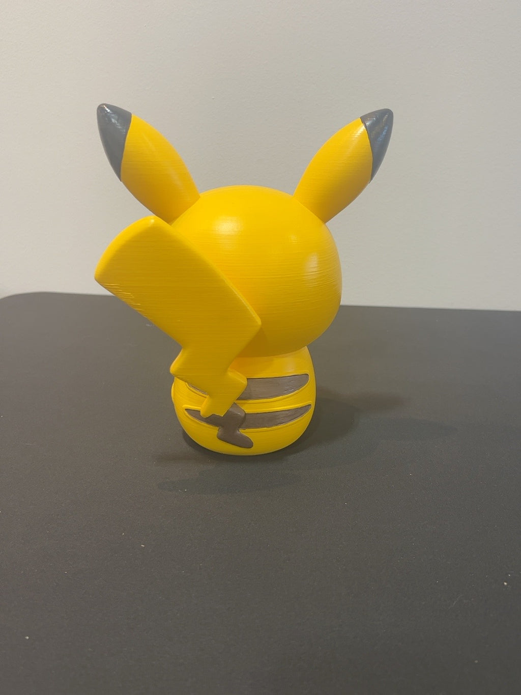 3D Printed Pikachu Figure with Lightning Bolt Tail – Yellow Pokémon Display Figurine