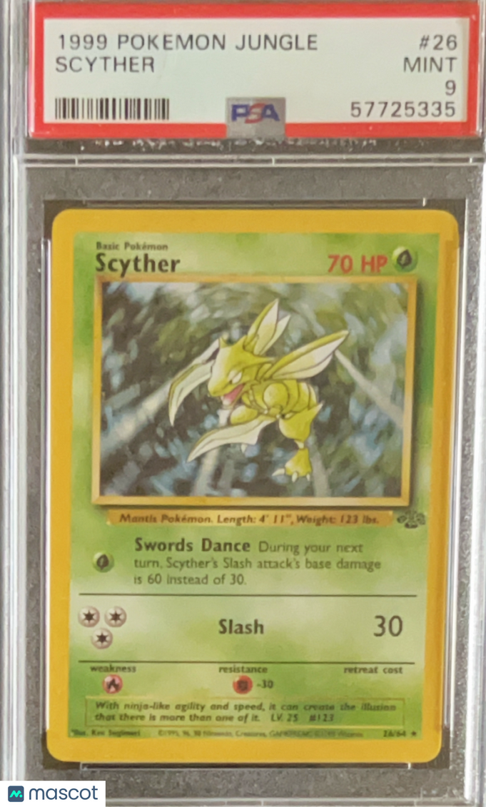 1999 Pokemon Jungle Scyther PSA 9 #26