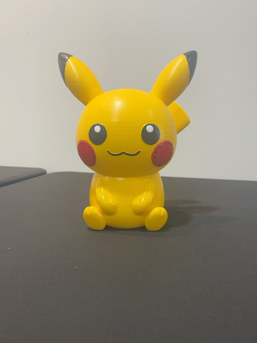 3D Printed Pikachu Figure with Lightning Bolt Tail – Yellow Pokémon Display Figurine