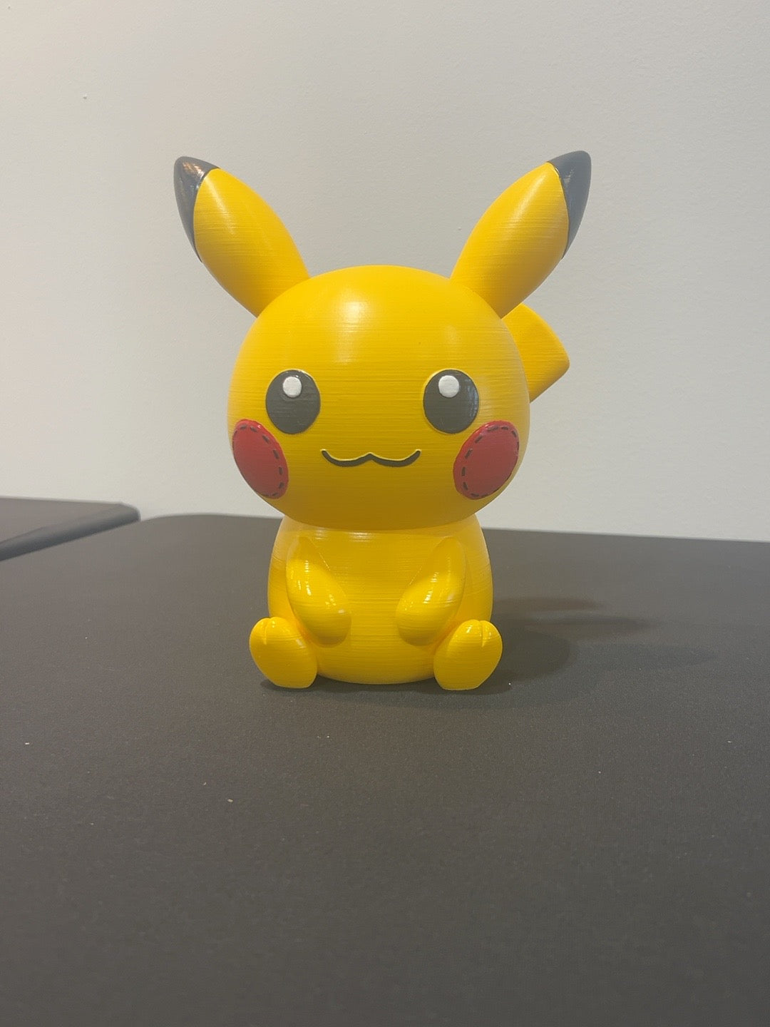 3D Printed Pikachu Figure with Lightning Bolt Tail – Yellow Pokémon Display Figurine