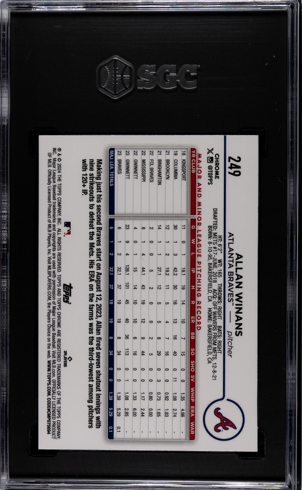 2024 Topps Chrome Allan Winans #249 Xfractor SGC 9.5