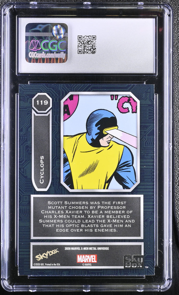 2021 Upper Deck Marvel X-Men Metal Universe Cyclops #119 CGC 8.5